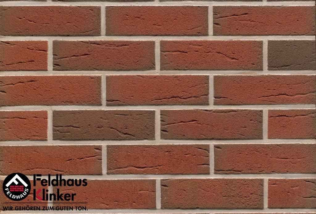 Клинкерная фасадная плитка Feldhaus Klinker R307 Ardor rustico рельефная NF9, 240*9*71 мм