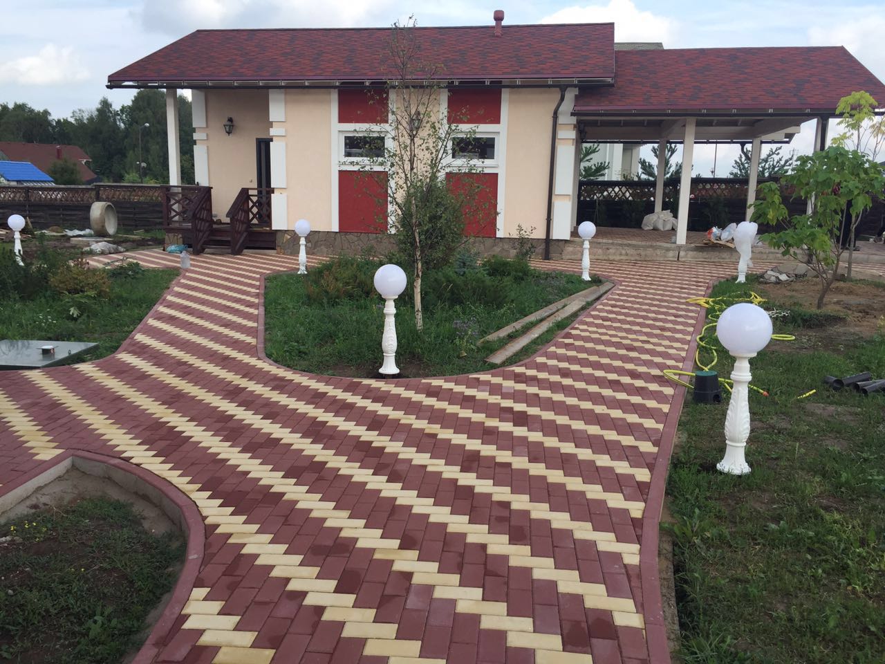 Тротуарная плитка BRAER II «Прямоугольник» КРАСНЫЙ